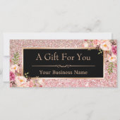 Carte rose Pink Parties scintillant Floral (Devant)