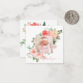 Carte Rose pour bébé couleur rose pâle (Devant/Arrière en situation)