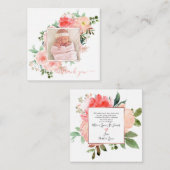 Carte Rose pour bébé couleur rose pâle (Devant / Derrière)