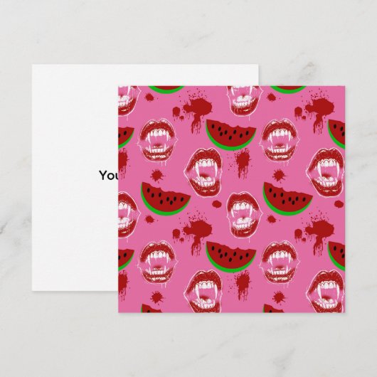 Carte Rose pour la Fête de Summerween Vampire et P (Devant / Derrière)