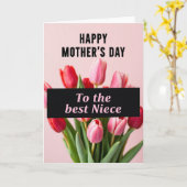 Carte rose pour la meilleure nièce du monde (Fleur jaune)