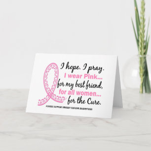 Carte Rose pour mon ruban rose en filigrane de meilleur
