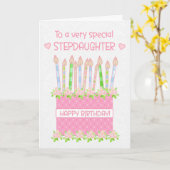 Carte Rose pour Stepgirl Birthday Cake Hearts (Fleur jaune)