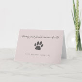 Carte Rose Poussiéreuse Empreinte de Patte Grise Rustiqu (Devant)