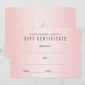 Carte Rose Quartz Shabby Chic Moderne Certificat Cadeau (Devant / Derrière)