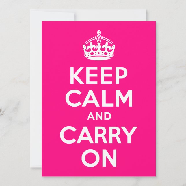 Carte Rose Restez calme et continuez (Devant)