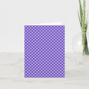Carte Rose Rétro Violet Gingham Carreaux À Toutes Occasi