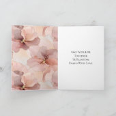 Carte Rose romantique Blush Pink or Mariage Floral (Intérieur)