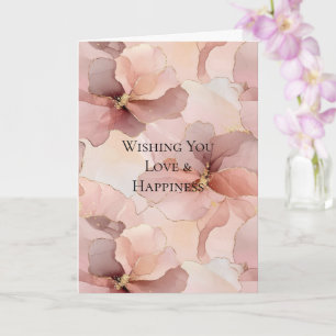 Carte Rose romantique Blush Pink or Mariage Floral