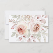 Carte Rose romantique souple RSVP (Dos)