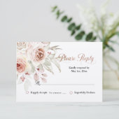 Carte Rose romantique souple RSVP (Debout devant)