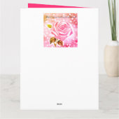 Carte Rose rose aquarelle - Hongrois nom jour (Dos)
