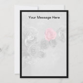 Carte Rose rose avec fond noir et blanc (Dos)