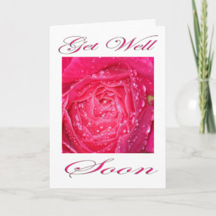 Carte Rose rose avec gouttes de pluie Prompt rétablissem
