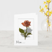 Carte Rose rose avec ombre (Fleur jaune)