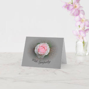 Carte Rose rose avec vignette grise