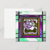 Carte Rose Rose Déco Verre Vert (Devant / Derrière)