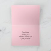 Carte Rose rose et blanc de joyeux anniversaire de (Intérieur)