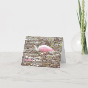 CARTE ROSE ROSE ET BLANC DE SPOONBILL/TICKLED POUR