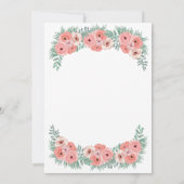 Carte Rose rose Floral 50 et Fabuleux anniversaire (Dos)