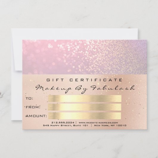 Carte Rose Rose Gold Confetti QR Code Logo Beauty Studio (Devant)