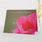 Carte Rose rose joyeuse grand-mère d'anniversaire (Fleur jaune)