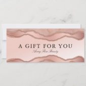 Carte Rose Rose Or Agate Beauté Salon Certificat cadeau (Devant)