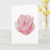 Carte Rose rose pâle (blanc) Délicat à la main (Fleur jaune)