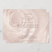 Carte rose rose pâle simple détails de mariage (Devant / Derrière)