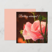 Carte Rose rose photo - Hongrois nom jour (Devant / Derrière)