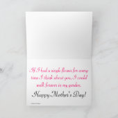 Carte Rose rose pour maman (Intérieur)
