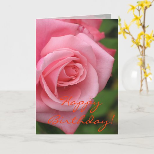 Carte Rose rose rose (Fleur jaune)