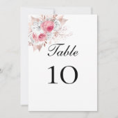 Carte Rose Rose Rose Rose Or Floral Mariage Numéros de t (Devant)