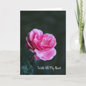 Carte Rose rose simple pour la Saint-Valentin (Devant)