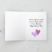 Carte Rose rose simple pour la Saint-Valentin (Intérieur)