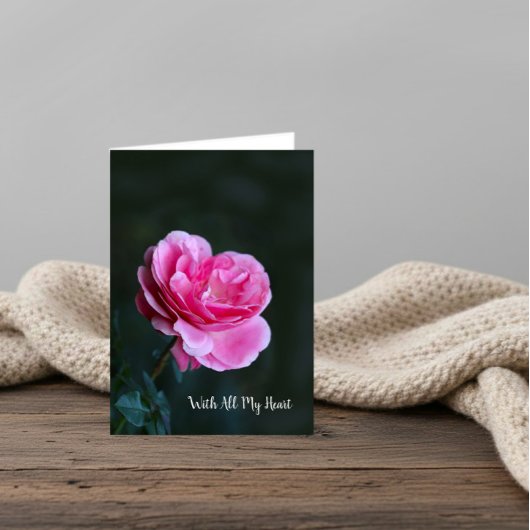 Carte Rose rose simple pour la Saint-Valentin