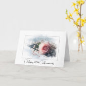 Carte Rose rose sur piano pour le 20e anniversaire (Fleur jaune)