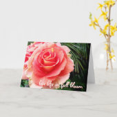 Carte Rose rose vie en fleurs citation moderne élégant (Fleur jaune)