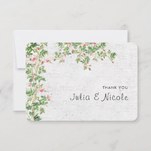 Carte Rose Rose Vieux Mur Vintage Style Mariage Journal