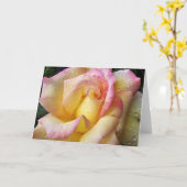 Carte rose rosée (Fleur jaune)