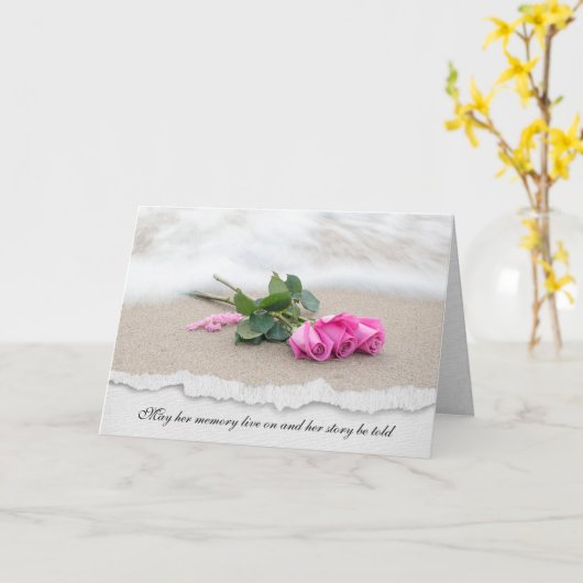 Carte rose roses sur sable sympathie (Fleur jaune)