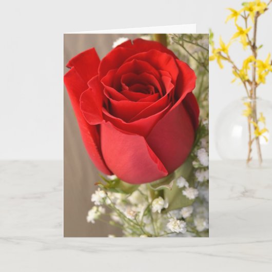 Carte Rose Rouge (Fleur jaune)