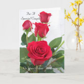 Carte Rose rouge - 25e anniversaire Mariage personnalisé (Fleur jaune)