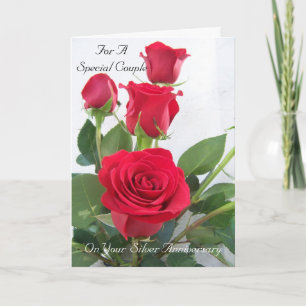 Carte Rose rouge - 25e anniversaire Mariage personnalisé