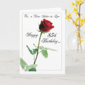 Carte Rose rouge 85e anniversaire à belle-soeur (Fleur jaune)