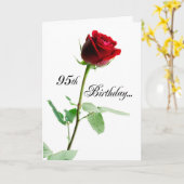 Carte Rose rouge 95e anniversaire (Fleur jaune)