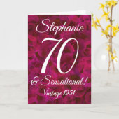 Carte Rose rouge Abstraite 70 et anniversaire sensationn (Fleur jaune)