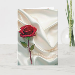 Carte Rose Rouge Anniversaire Aux Perles