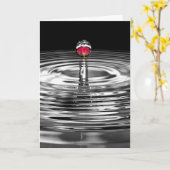 Carte rose rouge anniversaire de la goutte d'eau (Fleur jaune)
