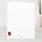 Carte Rose rouge avec gouttes de rosée  (Dos)
